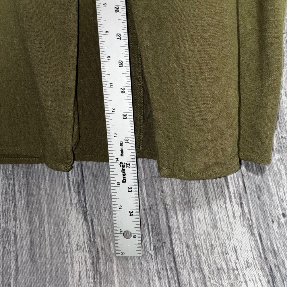 Arianna by Howard's Olive Green Linen Cotton Blend Maxi Skirt Women S - Picture 3 of 8